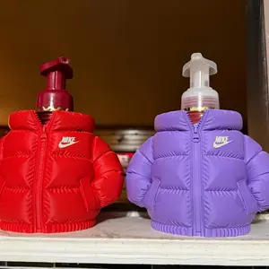 Swoosh 3D Printed Puffer Jacket Foaming Soap Holder - Red & Purple Options for Unique Bathroom Decor