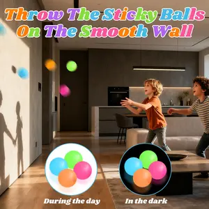 Glow in The Dark Sticky Balls , Ceiling Luminous Stress Balls, Soft Fidget Decompression Toy