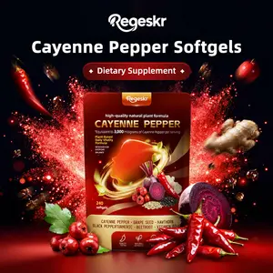 【Regeskr】 Cayenne Pepper Softgels 3000mg, 12-in-1 Natural Plant Formula with Grape Seed, Turmeric & Beetroot, 240 Softgels for Daily Vitality