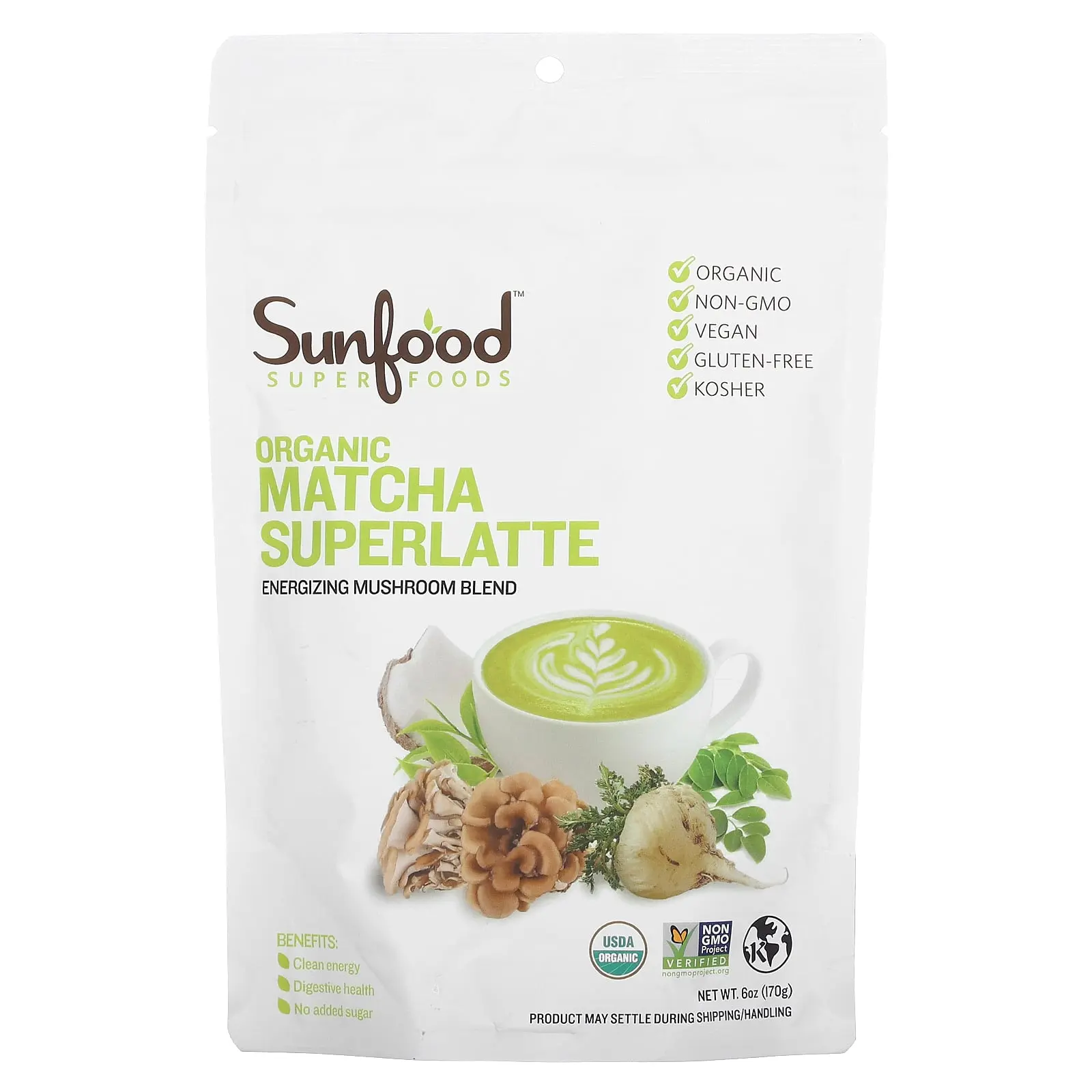 Sunfood Organc Matcha Superlatte, 6 oz (170 g)