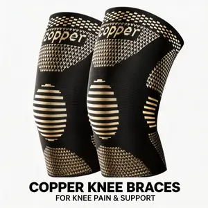 2 Pack Copper Knee Braces – Instant Pain Relief for Running & Sports，Copper Infused Knee Sleeves 2 Pack – Relieve Arthritis Pain Fast!