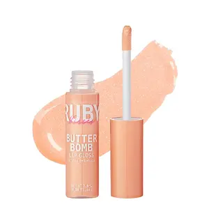 Ruby Kisses Butter Bomb Gloss – Non-Sticky, High-Shine Lip Gloss with Jojoba & Avocado Oil