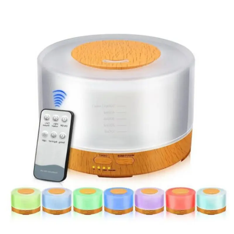 6 Essential Oils! 500ML Controlled Aroma Diffuser - 7 Color LED Humidifier for Large Rooms | Ultrasonic Quiet Operation air purifier essential oil ar