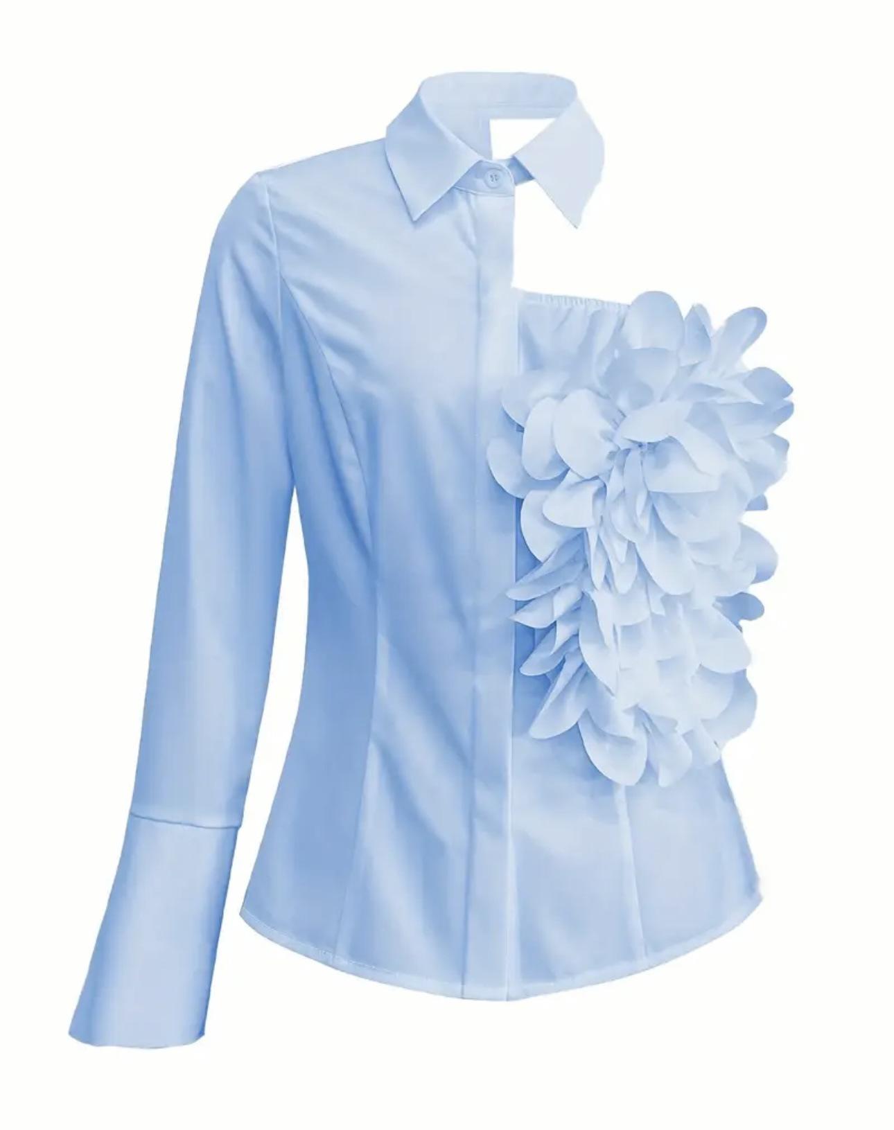 White Blouse With A One-shoulder TOP