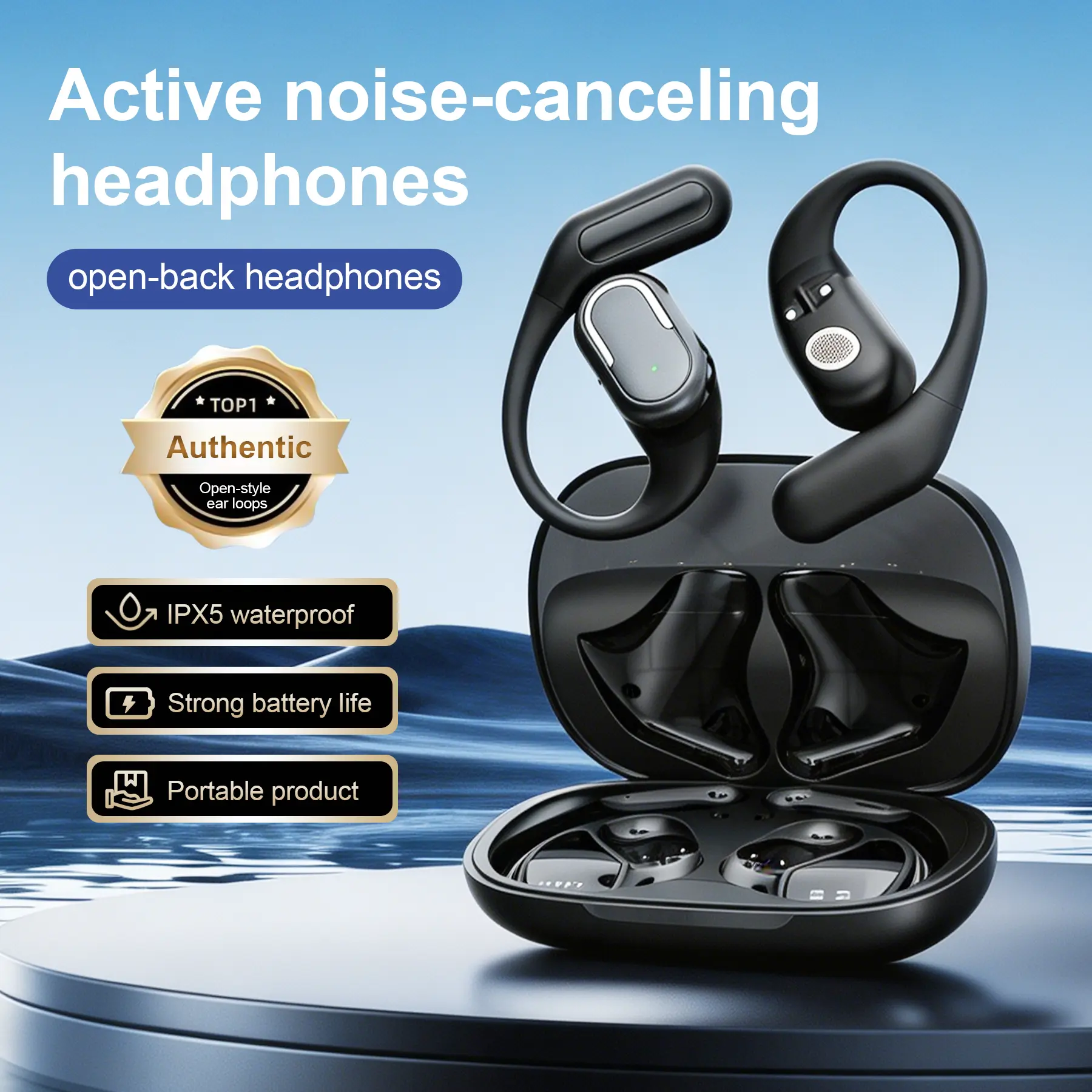 Vostarx Open Ear Clip Bluetooth audio Earbuds – Secure Ear Hook Design, Deep Bass, Workout & Running Wireless Earphones gift love moon phase ANC enc Noise to zoht 3