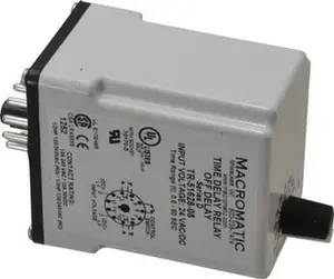 Macromatic 11 Pin, Multiple Range DPDT Time Delay Relay 10 Contact Amp, 24 VAC/VDC, Knob TR-51628-08