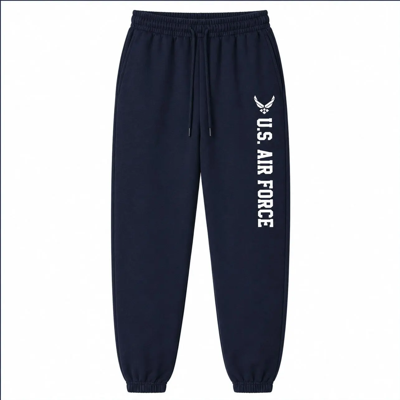 zerogravitee Air Force Sweatpants - Military Theme Elastic Bottom Sweatpants with White Print, Trending 2026, Gift For Friends, Gift For Him, Gift For Her Y