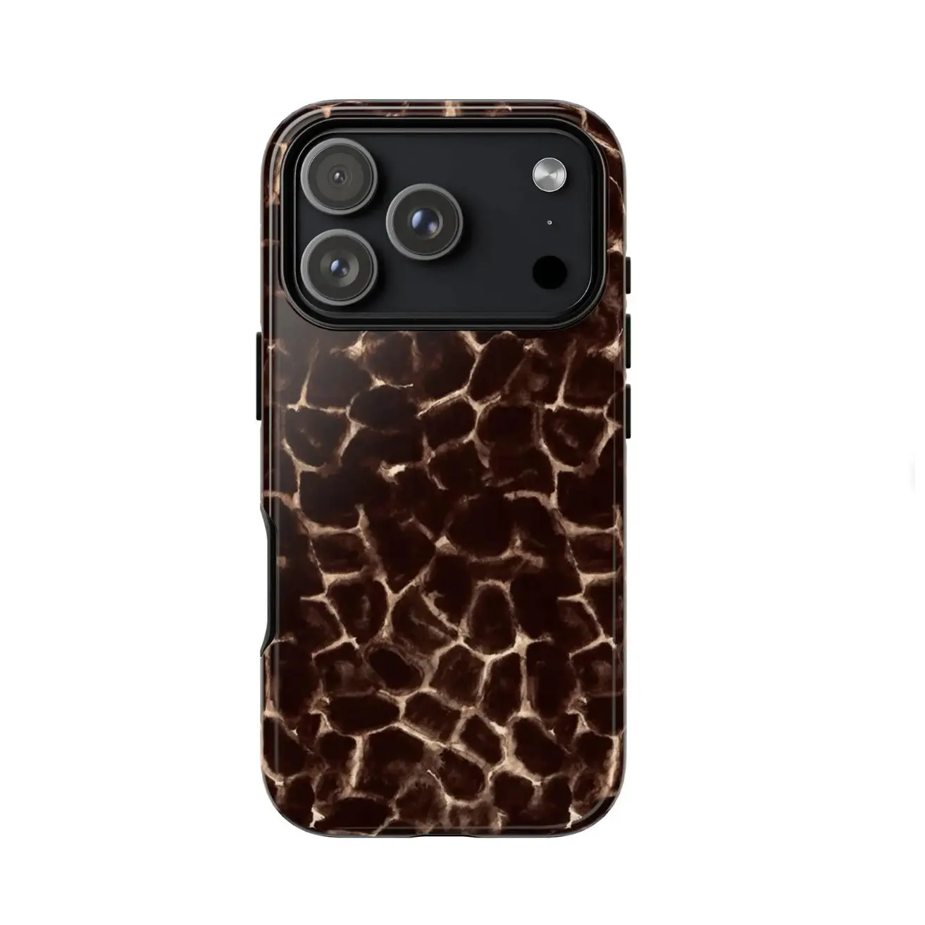 Dark brown amber pattern, drop-proof, wear-resistant, durable 2-in-1 protective case, compatible with iPhone 17/16/15/14/13/12/11 Pro Max/Plus/Pro, Samsung Galaxy S25/S24/S23, simple and stylish phone case.