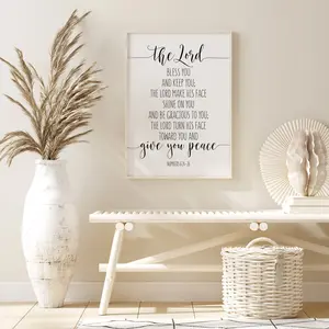 Numbers 6:24-26, Scripture Wall Decor, Bible Verse Printable Art, the Lord Bless You And Keep You the Lord Make His Face Shine on You Unframed, Room Decor