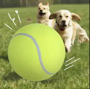 Tennis Ball Design Dog Toy, Interactive Training Ball for Dogs and Cats, Durable Chew Toy,Give away a pump