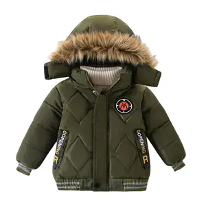 Toddler Baby Boy Hooded Puffer Jacket Thick Long Sleeve Winter Warm Coat with Pockets