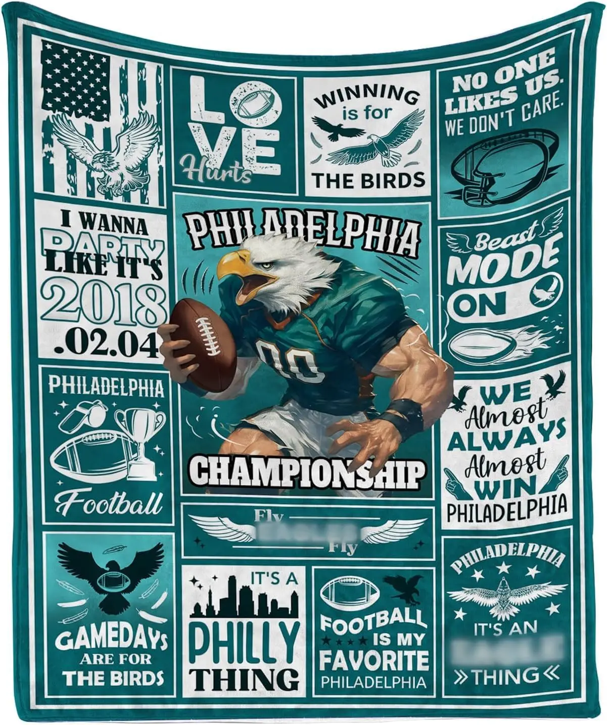 Philadelphia Fleece Blanket V2, Football Fan Blanket, Soft Cozy Throw Blanket, Decor For Sport Lovers, Philadelphia Football Gift for Fans