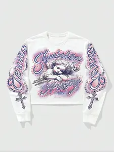 Manfinity Streetrush Men's Streetwear Set, Biotical 3D Embroidered Casual Fitted Sweatshirt, Perfect Gift for Music Festivals, Friends or Husband, Tops