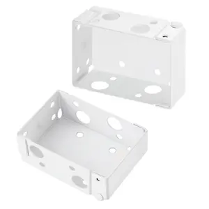 Box Mounting Brackets, 2 Pcs, Box Blind Bracket for Window Blinds, Fit for 1.5x 2.25 inch Headrails, with Self-Tapping Screws and Expansion Tubes, Sturdy Iron, for Blinds Installation, White