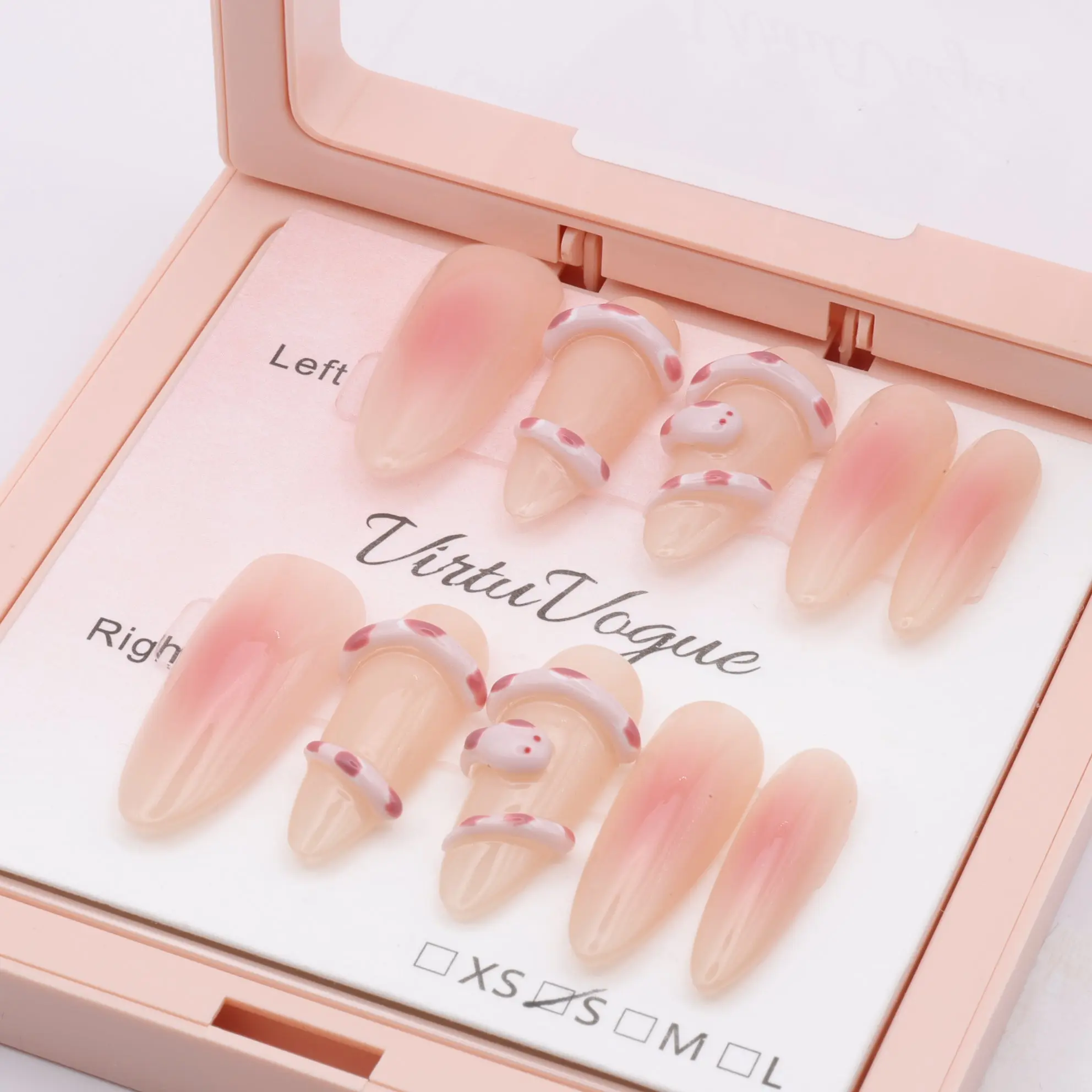 Sweet Treat Delight Press-On Nails – Handcrafted, Reusable, Long-Lasting, Salon Quality Design + Free Application Toolkit pink nail
