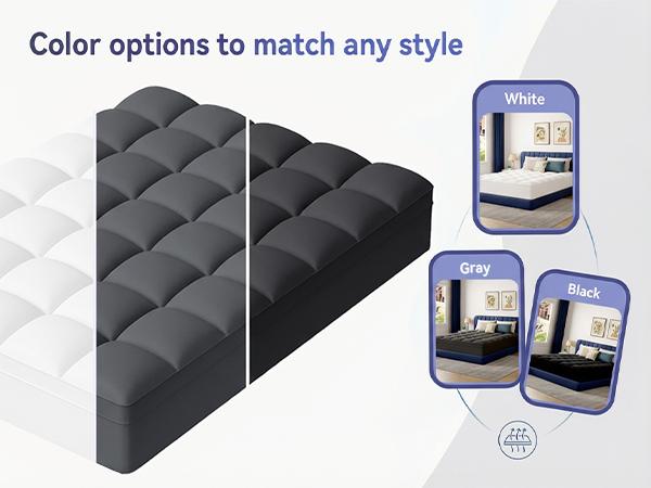 【TikTok Shop Mother's Day】ELEMUSE Extra Thick Mattress Topper for Back Pain, Plush Soft Pillowtop with Elastic Deep Pocket, cooling Down Alternative Filling, Soft Pillow Top for Better Sleep & Back Pain Relief