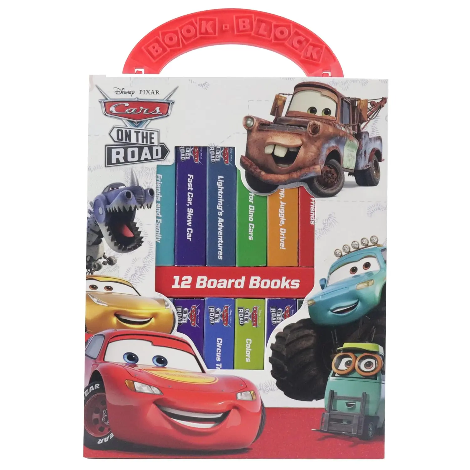 Disney Pixar Cars My First Library 12-Book Durable Board Set - Pi Kids, Lightning McQueen, Mater - Toddler-Friendly English Book for 3-6 Years, Early Learning First Words, Alphabet, Numbers, Parent-Child Bonding, Storytime Gifts (Baby Showers, Birthdays),