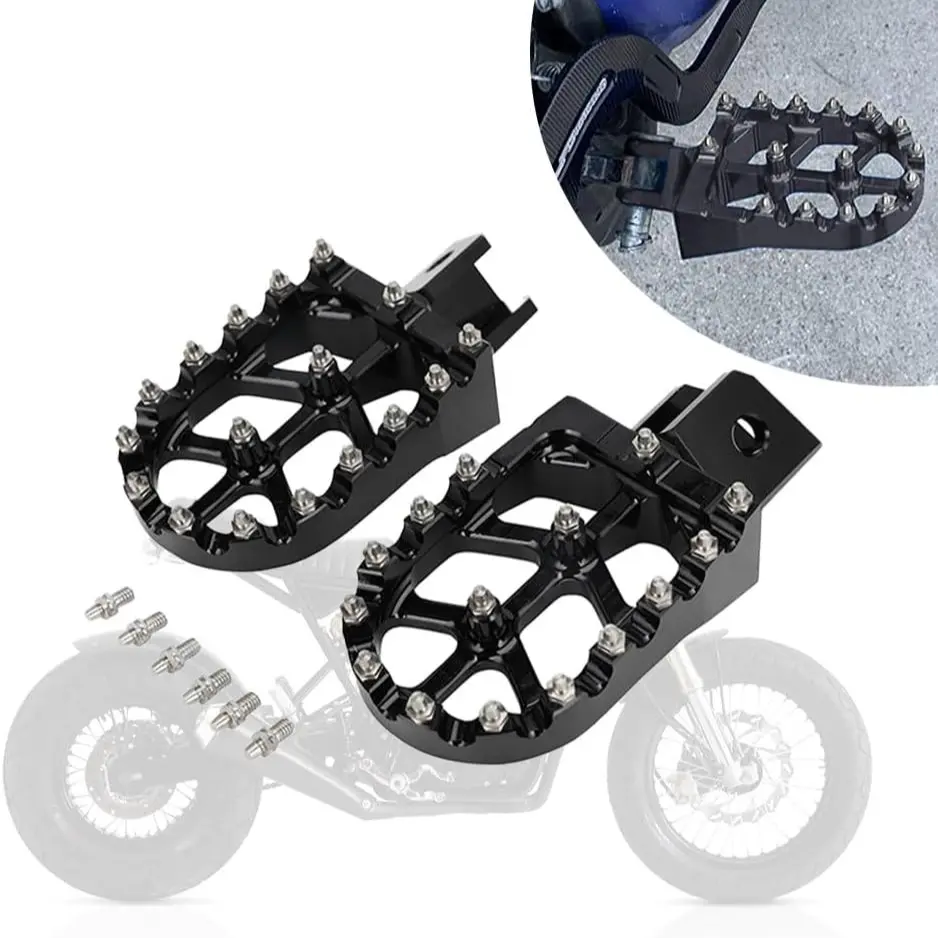 TW200 Foot Pegs CNC 7075 Aluminum Footpegs Footrests Pedals Rests for Yamaha TW 200 1987- 2020 2021 2022 2023 2024 2025 Dirt Bike