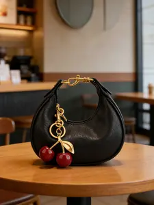 Seasonal Cherry Accessory Women's Bag Mini Dumpling Handbag, Stylish Casual Shoulder Crossbody Bags, Perfect Gift Idea