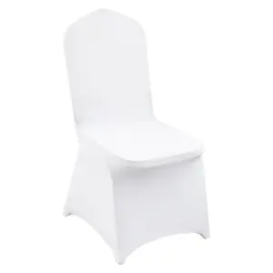 VEVOR Stretch Spandex Folding Chair Covers, Universal Fitted Chair Cover, Removable Washable Protective Slipcovers, for Wedding, Holiday, Banquet, Party, Celebration, Dining (12PCS White)