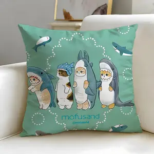 cute brand Mofusand Cushion Cover Ultra-Soft Reversible Plush Pillow Cover | Double-sided fluffy comfort for car, sofa, bedroom | Skin-friendly fabric | Easy clean & maintain | Stylish home decor | Perfect gift for family & friends