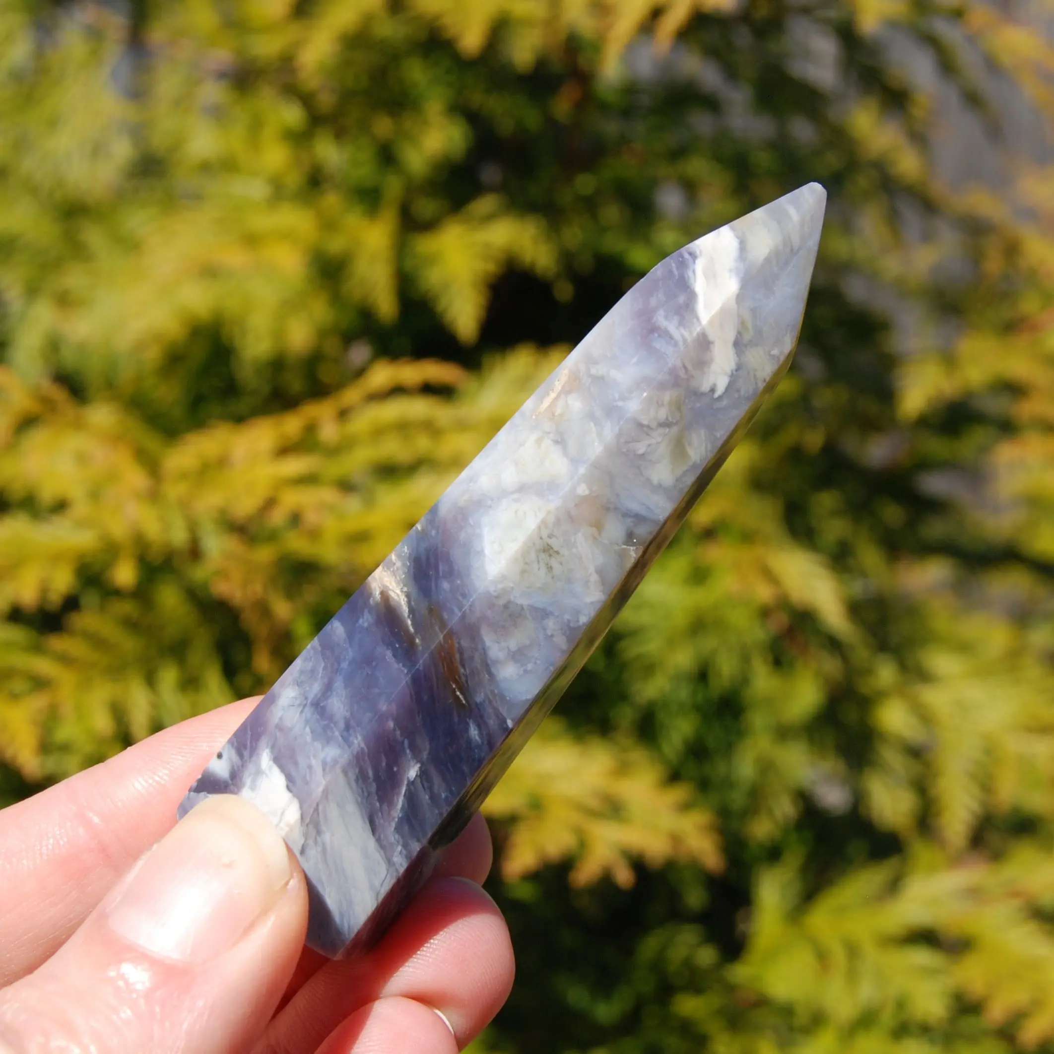 3.25in 53g Purple Chalcedony Crystal Tower, Violet Agate, Indonesia