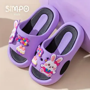 CGP-Kids Cute Cartoon Rabbit Open-Toe Slippers - Breathable Non-Slip Thick Sole Toddler Slides, Lightweight & Abrasion Resistant, Perfect for Indoor Home, Bathroom, Beach, Indoor Slippers |   Playful Design |   Breathable Material