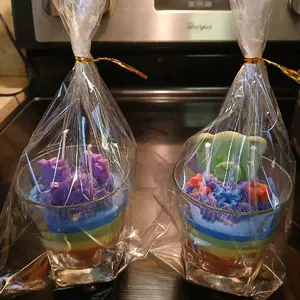 Bear and Hello kitty rainbow candles.