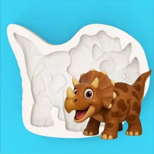 Cartoon Triangle Dragon Silicone Mould, Open Mouth Teeth Design Dinosaur Mold, Chocolate Fondant Making Silicone Mould