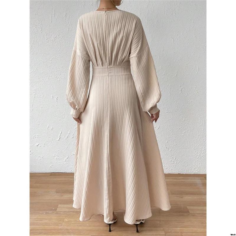 Dress A-Sleeve Lantern Solid Color a é Raffin SHEIN