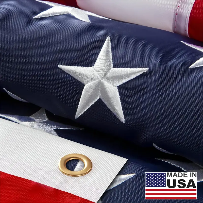 ARROGO American Festive Display Flags - Heavy-Duty Durable Waterproof Outdoor US Flags, Fade-Resistant with Embroidered Stars, Fits Porch/Garden/Walls, Avoids Severe Weather, 2x3/2.5x4/3x5/4x6/5x8/6x10/8x12/10x15 Ft Backdrop Panels Banners, 3X5 Ft