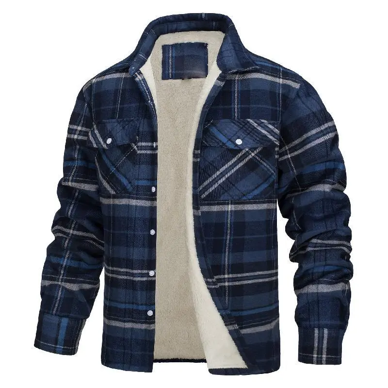 Men's Flannel Shirt Jacket Thick Fleece Lined Jackets Plaid Sherpa Jacket Cotton Winter Jackets With 4 Pockets Men's Flannel Shirt Jacket Thick Fleece Lined Jackets Plaid Sherpa Jacket Cotton Winter Jackets With 4 Pockets