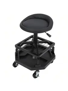 Rolling Shop Stool For Garage With Casters 330LBS Heavy Duty Shop Seat With Tool Tray, Garage Stool Adjustable Telescoping Stool, 360° Swivel Mechanic Chair For Garage & Workshop