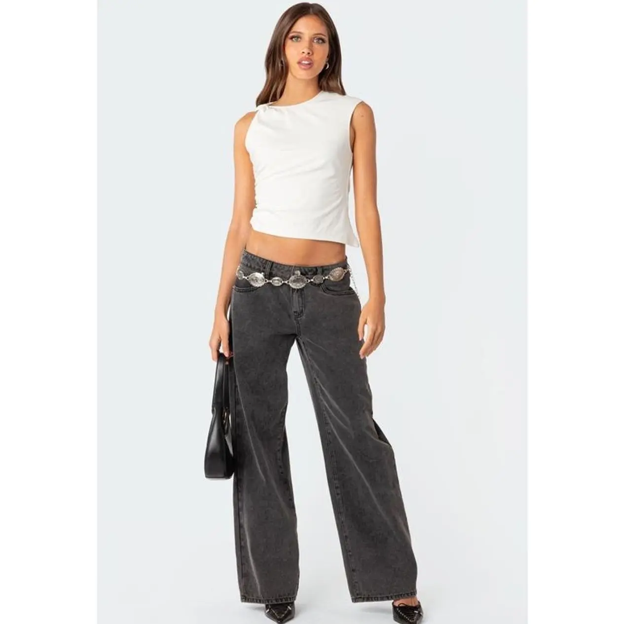 EDIKTED Raelynn Washed Low Rise Baggy Jeans