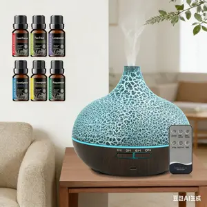 Auto Shut Off Essential Oil Diffuser 550ml Ultra Quiet Aromatherapy Diffuser for Home with Crack Design for Large Bedroom Office & Sleep with Remote Control Portable Electric Thermostat Heater Humidifier with Auto Off Flame mini usb 2-in-1 aroma life RGB