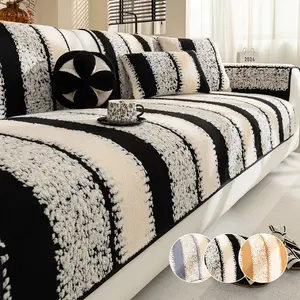 Bohemian Style Velvet Sofa Cover, Pet Friendly Non-Slip Couch Protector, Couch Slipcover, Breathable Polyester Fiber Material, Soft Plush Sofa Protection