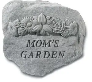212 MAIN Floral Motif Concrete Composite Memorial Plaque - Kay Berry Inc. 65420 Mom's Garden Outdoor Decor Signs, 11x10 in Flowers Accent