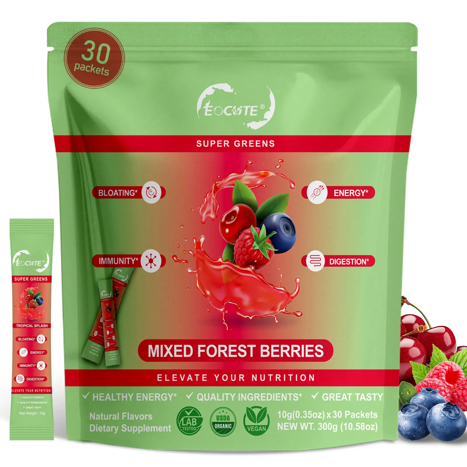 Nutrition Super Greens Powder, Organic Greens Powder with Spirulina & Chlorella for Digestion,Gut Health,lmmunity & Energy,Vegan,30 Servings,3 flavors digestive support Healthcare Vitamin