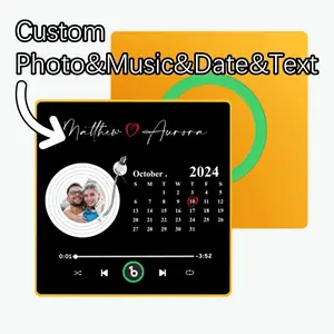 New 4.0 Upgrade Photo Colorful Album Fridge Magnet with Frame Personalized Music Fridge Magnet with Custom Name & Photo Fridge Magnet Funny Gift for Couples