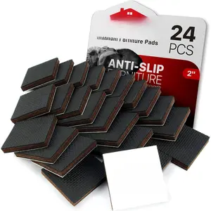 Non Slip Furniture Pads - 24 count  Furniture Grippers 2"!  SelfAdhesive Rubber  Furniture  - Ideal Non Skid Furniture Pad Floor Protectors - Keep Furniture in Place!