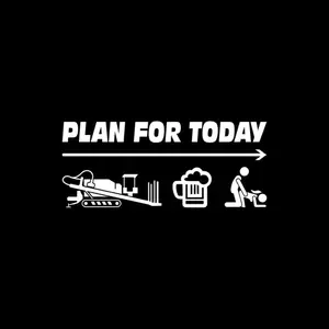 Sticker divertido Plan For Today - 12x5 inches