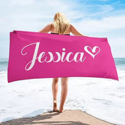 Custom Photo Beach Towel - Personalized 30x60 Inch Microfiber Pool Towel