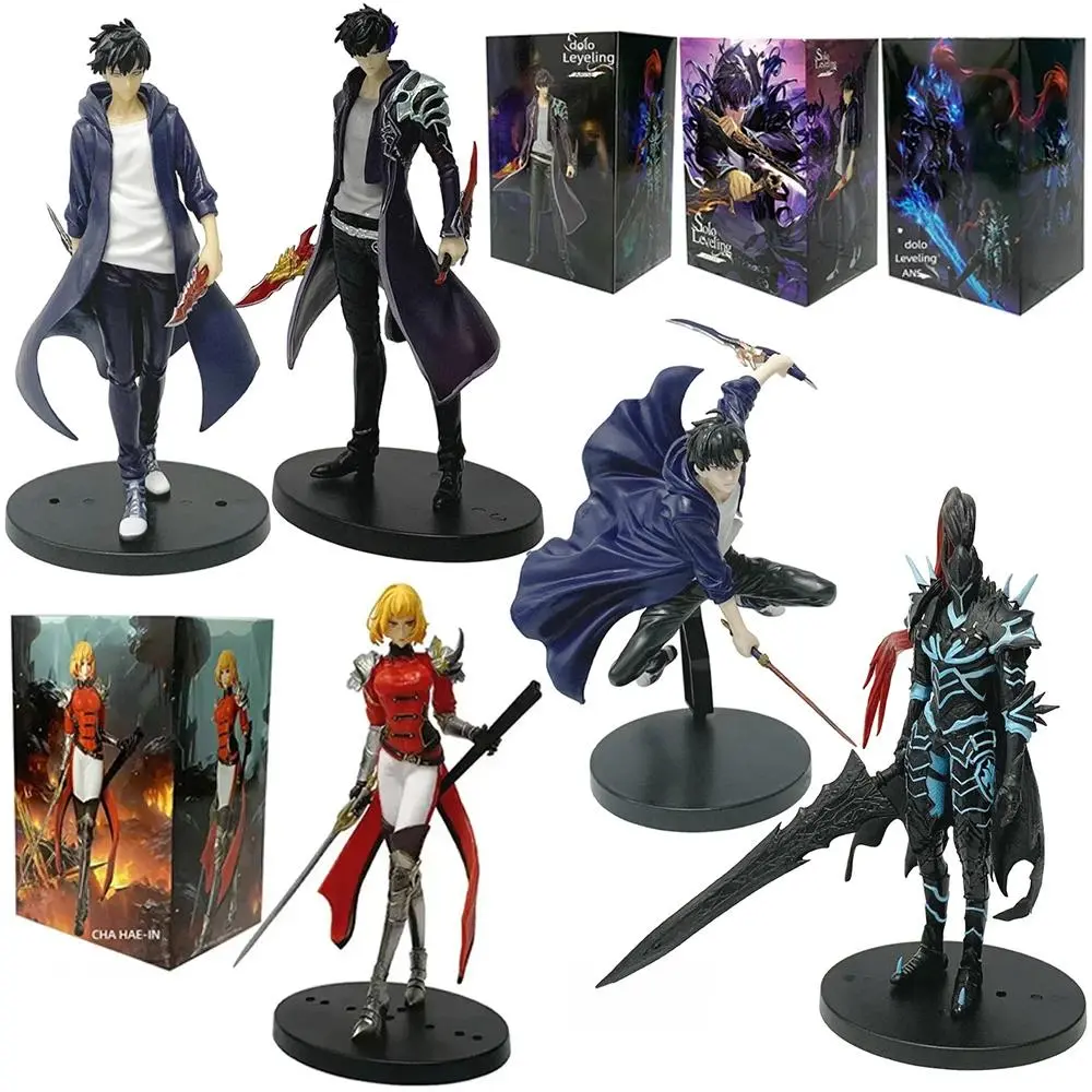 In Stock Solos Levelings (Anime Version) Figure -Sung Jinwoo Action Figure 21cm PVC Collect Figures Model Toy New Year gift