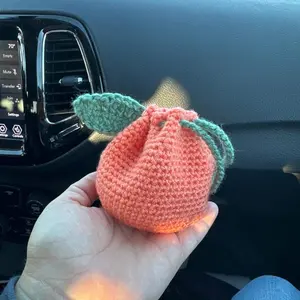 Orange Pouch Crochet Pattern Bag Mini Drawstring Fruit Bag Crochet Pattern