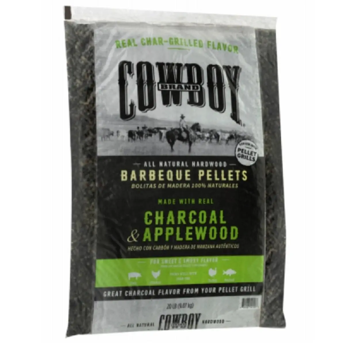 212 MAIN Duraflame Cowboy 20lb Natural Wood Charcoal Pellets, for BBQ Cooking and Char-Grill Use