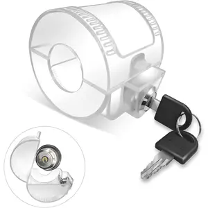 Proof Door Knob Cover Lock - Prevents Turning of Door Knob and Access to Keyhole, Can be  for  Rentals, Evictions, Job Sites &  - Keyed Alike(Transparent)