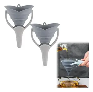 [Buy 1, Get 1 Free]-Kitchen Collapsible Silicone Funnel — A practical, retractable funnel ideal for transferring liquids, pouring oil, and portioning ingredients; features a heat-resistant design.