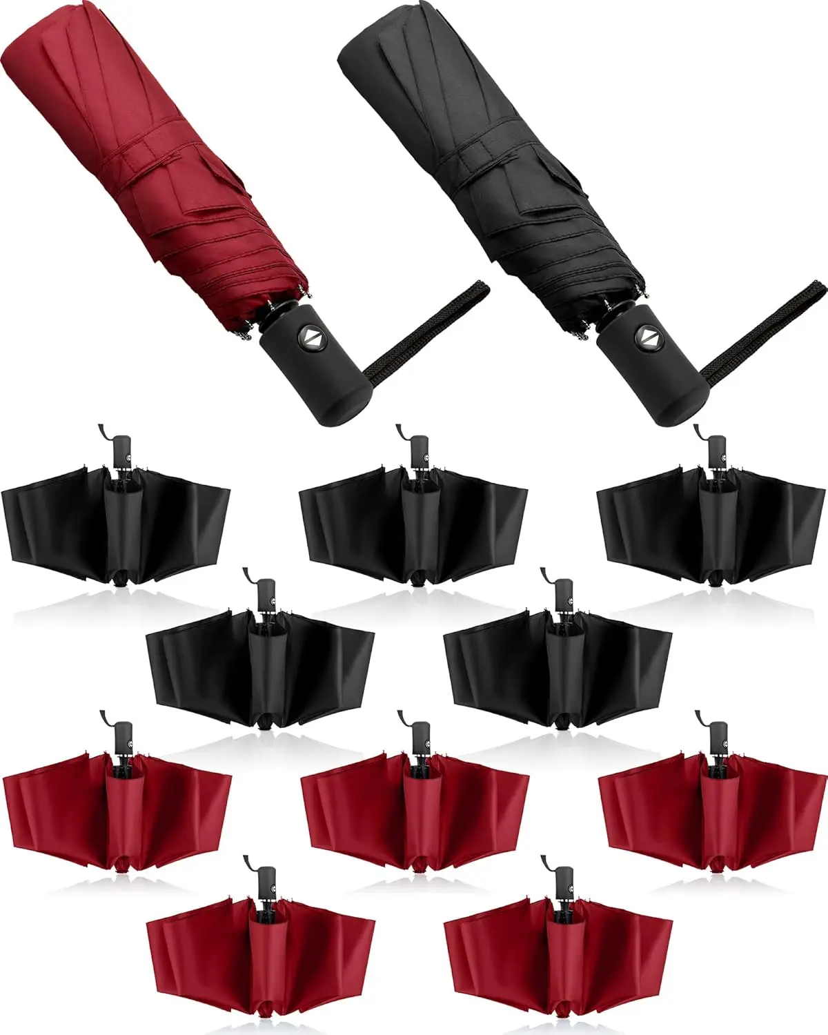 10 Pack Rain Umbrellas Bulk Automatic Open Close Collapsible Umbrella for Men Women