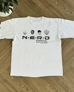 [Sale Up To 30%] Vintage N.E.R.D 2002 In Search Of Merch T-Shirt, Retro Graphic Tee, Vintage Style, Cool Trendy Merch, Streetwear For Fans