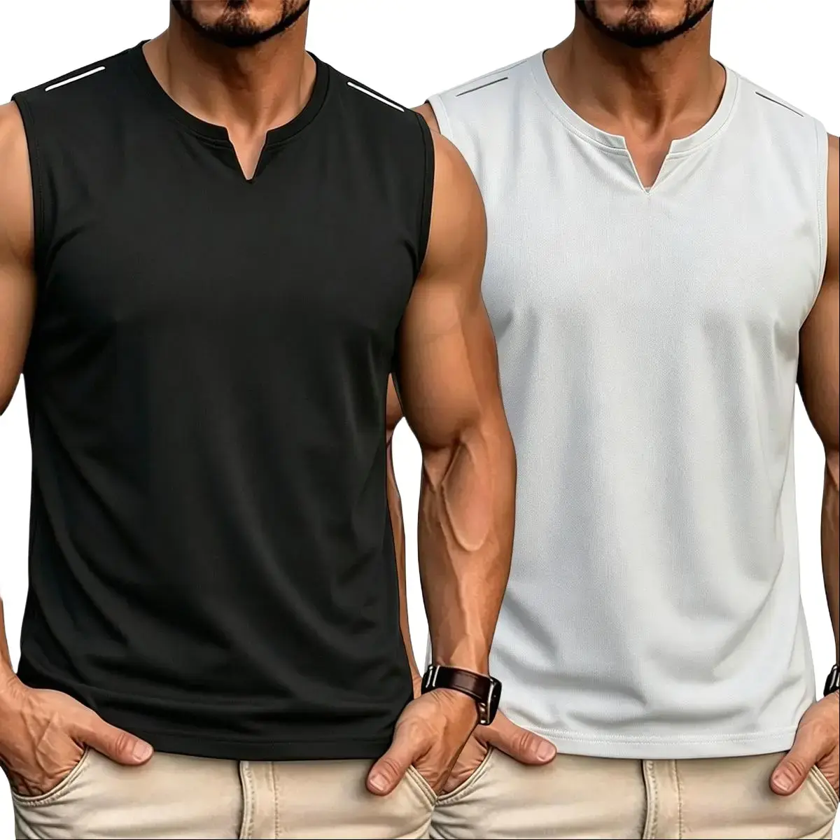 2-Pack Men'S T-Shirts, Breathable And Quick-Drying, Crew Neck,  Printed, Regular Fit, Ideal for Gym Workouts, Morning Runs, Outdoor Activities, Comfortable Everyday Wear